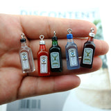 10pcs Liquor Bottle Resin Earring Charms for Jewelry Making