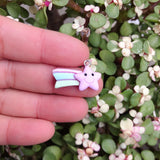 10pcs Rainbow Flower Resin Earring Charms Key Chain Necklace Pendant