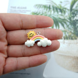 10pcs Rainbow Resin Earring Charms for DIY Jewelry Making