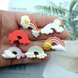10pcs Rainbow Resin Earring Charms for DIY Jewelry Making