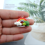 10pcs Rainbow Resin Earring Charms for DIY Jewelry Making