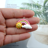 10pcs Rainbow Resin Earring Charms for DIY Jewelry Making