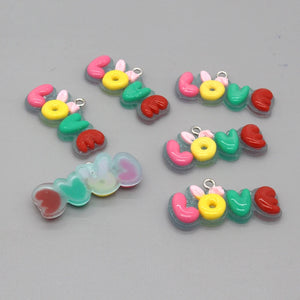 10pcs Resin LOVE Alphabet Charms Pendants For DIY Jewelry D165