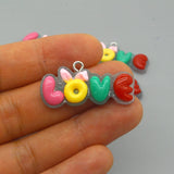 10pcs Resin LOVE Alphabet Charms Pendants For DIY Jewelry D165