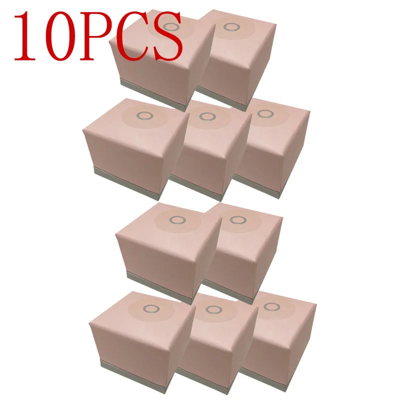10pcs Pink Paper Ring Boxes for Earrings, Charms, Jewelry - Gift Bulk