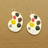 10pcs Paintbrush Paint Pallet Enamel Charm Jewelry Making Accessories