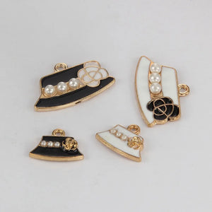 10pcs Pearl Cap Lady Floating Enamel Charms Alloy Pendant DIY Jewelry YZ411