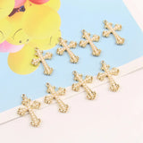 10pcs Pearl Crosses Charms Metal Cross Pendants DIY Earring Bracelet