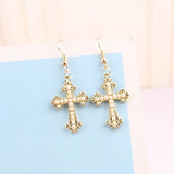 10pcs Pearl Crosses Charms Metal Cross Pendants DIY Earring Bracelet