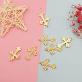10pcs Pearl Crosses Charms Metal Cross Pendants DIY Earring Bracelet