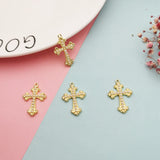 10pcs Pearl Crosses Charms Metal Cross Pendants DIY Earring Bracelet