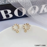 10pcs Pearl Earrings Base Hollow Sunflower Earring Settings