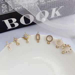 10pcs Pearl Earrings Base Hollow Sunflower Earring Settings