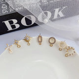10pcs Pearl Earrings Base Hollow Sunflower Earring Settings