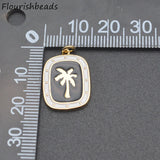 10pcs Metal Brass Coconut Tree Charms for Necklace