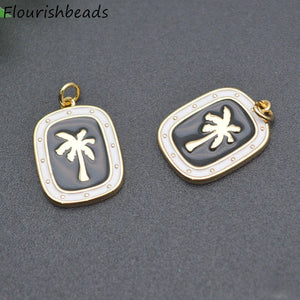 10pcs Metal Brass Coconut Tree Charms for Necklace