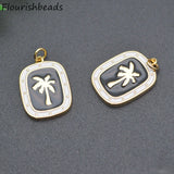 10pcs Metal Brass Coconut Tree Charms for Necklace