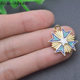 10pcs Nickel Plated Enamel Large Size Metal Charms Pendants