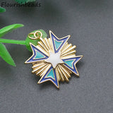 10pcs Nickel Plated Enamel Large Size Metal Charms Pendants