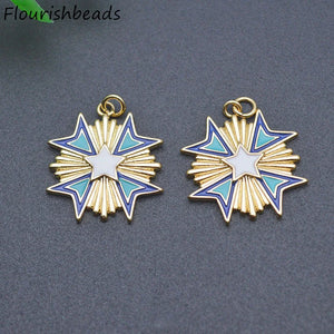 10pcs Nickel Plated Enamel Large Size Metal Charms Pendants