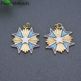 10pcs Nickel Plated Enamel Large Size Metal Charms Pendants