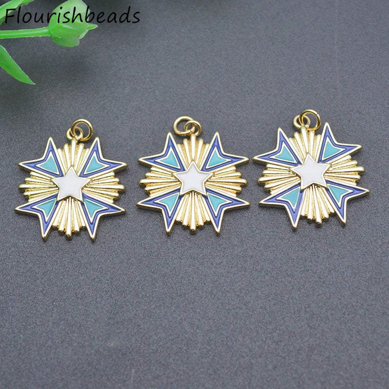 10pcs Nickel Plated Enamel Large Size Metal Charms Pendants