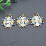 10pcs Nickel Plated Enamel Large Size Metal Charms Pendants