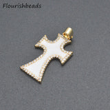 10pcs Cross Necklace Pendants, Colorful Enamel CZ Pave, Silver Plated, Big Size