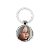 Custom Photo Keychain Family Member Name Logo Couple Gift