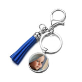 Personalized Photo Keychain with Tassel Charm
