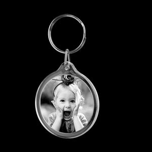 10pcs Round Blank Photo Keychain Frame Split Ring Keychain