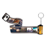 10pcs Film Roll Keychain DIY Photo Text Albums Keyrings