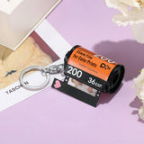 10pcs Film Roll Keychain DIY Photo Text Albums Cover Keyrings Memorial Gift