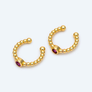 10pcs Pink Cubic Zirconia Earwire Earring Clips