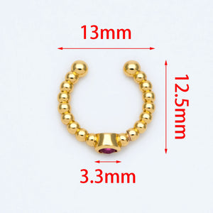 10pcs Pink Cubic Zirconia Earwire Earring Clips
