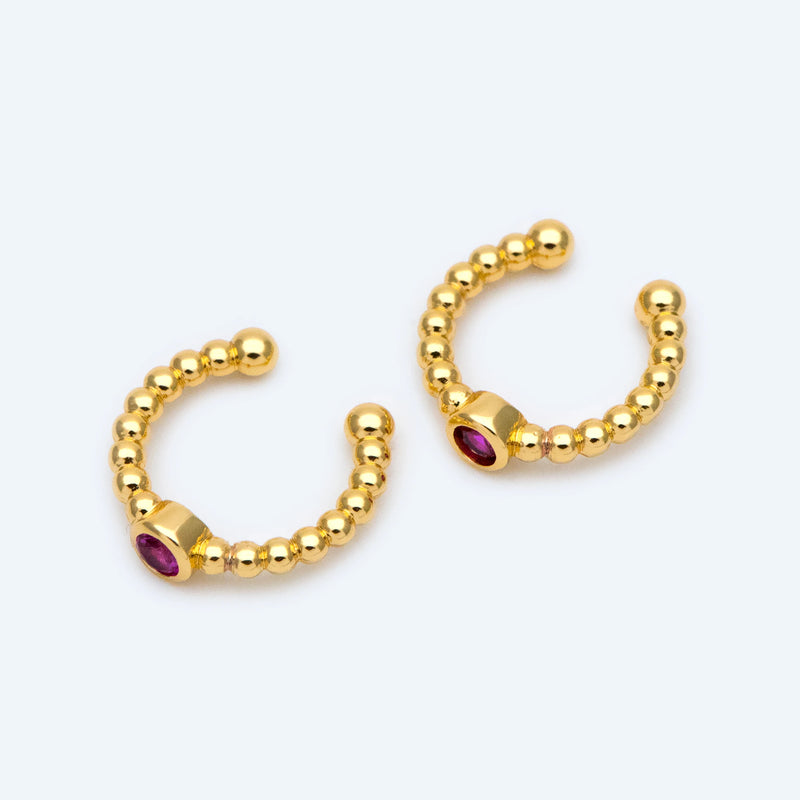 10pcs Pink Cubic Zirconia Earwire Earring Clips
