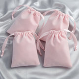 10pcs Pink Velvet Drawstring Jewelry Bag Rings Tarots Storage Organizer