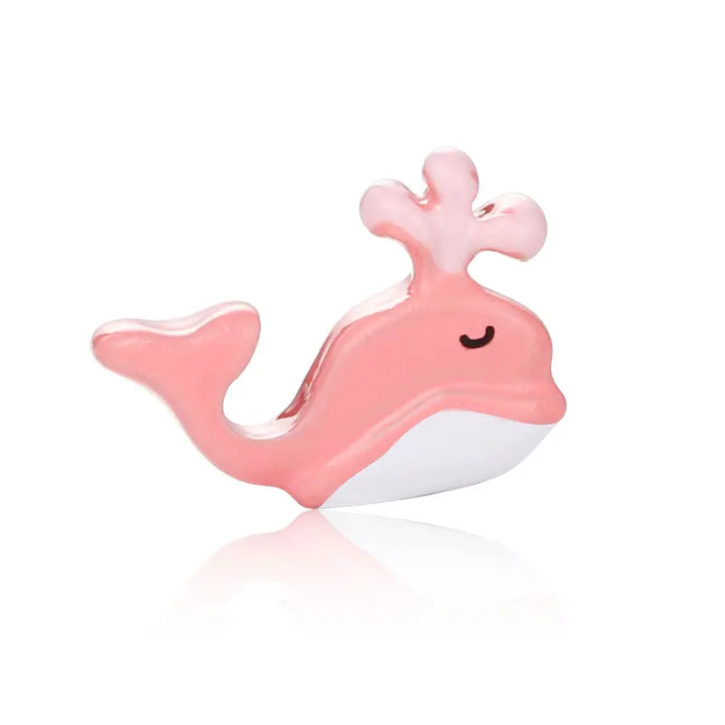 10pcs Pink Whale Floating Charms for Glass Locket Necklace