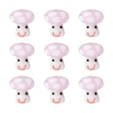 10pcs Pink Yellow Mushroom Beads Lampwork Glass Beads for DIY Jewelry
