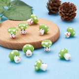 10pcs Pink Yellow Mushroom Beads Lampwork Glass Beads for DIY Jewelry
