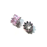10pcs Pink Zirconia Wheel Spacer Beads for Jewelry Making