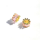 10pcs Pink Zirconia Wheel Spacer Beads for Jewelry Making