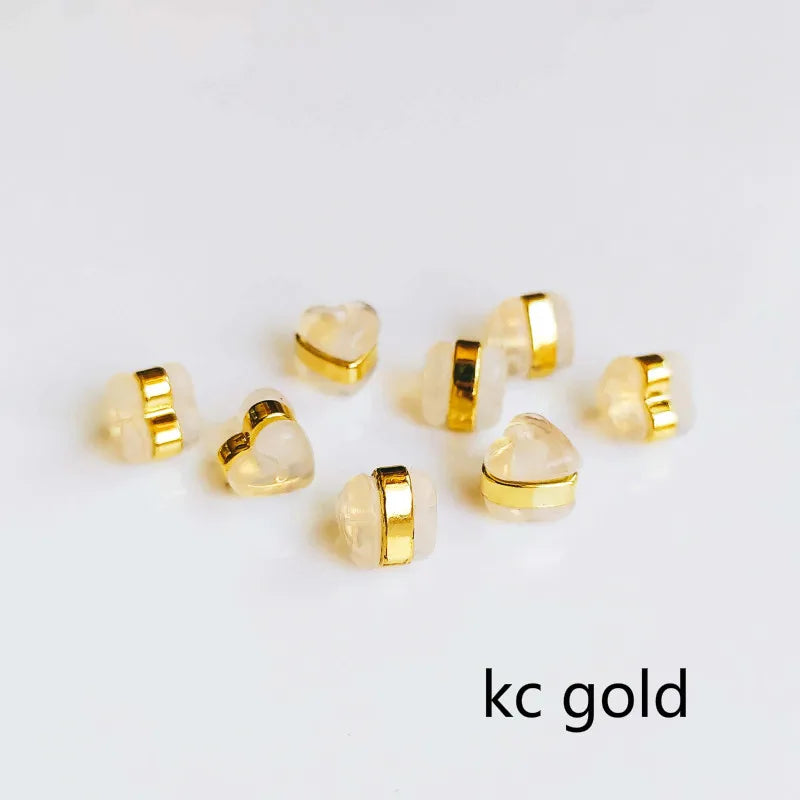 10pcs Clear Plastic Heart Earring Back Stoppers Jewelry Findings