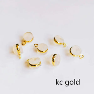 10pcs Plastic K Plated Round Hole Clear Earring Back Ear Studs Stoppers