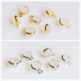 10pcs Plastic K Plated Round Hole Clear Earring Back Ear Studs Stoppers