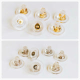 10pcs Plastic Round Clear Earring Back Stud Stoppers