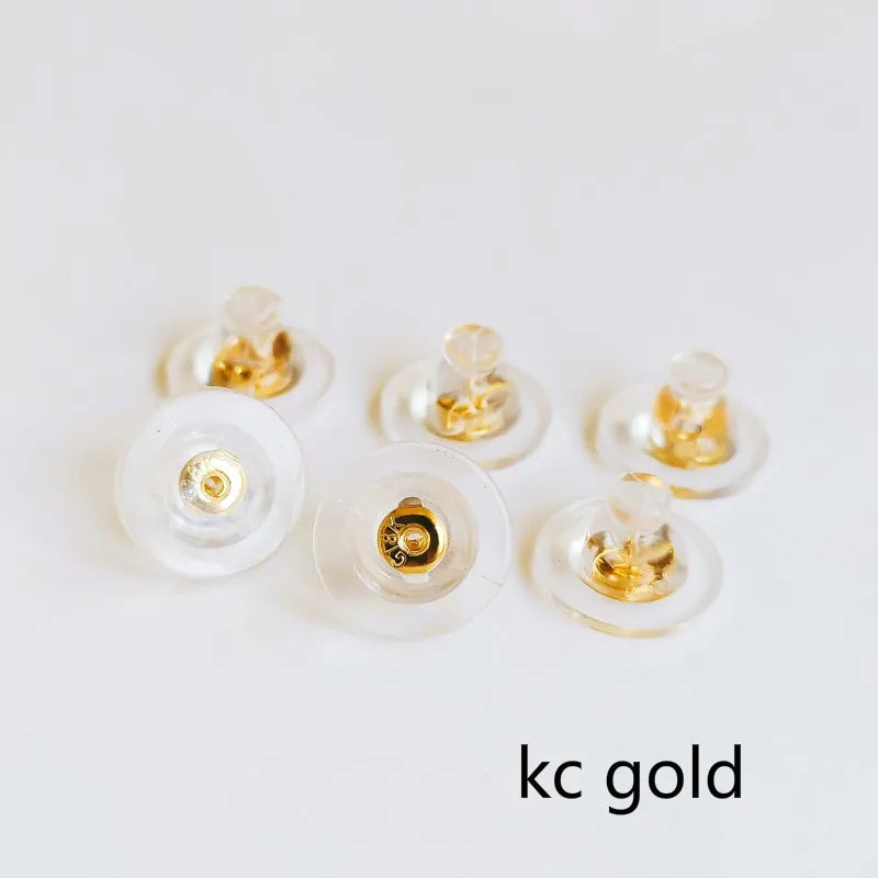 10pcs Plastic Round Clear Earring Back Stud Stoppers