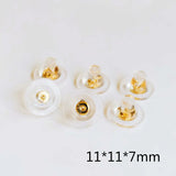 10pcs Plastic Round Clear Earring Back Stud Stoppers