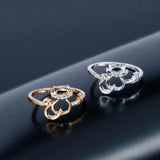 Plated Miaow Cat Kitty Rings Adjustable Metal Animal Jewelry for Women