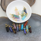 10pcs Plated Bails Fluorite Point Pendants Chakra Necklaces